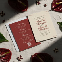 Old Money Bold Red Calligraphy Wedding Collection