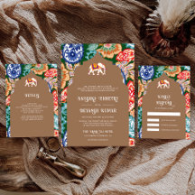 Indian Folk Art Elephant Beige Wedding