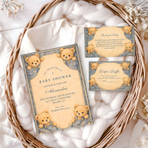 Vintage Blue Jeans Teddy Baby Shower