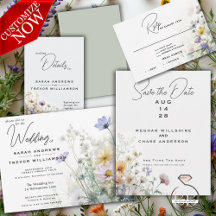 Rustic Boho Watercolor Wildflowers