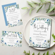 Blue Peony Spring Floral Garden Wedding