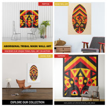 Aboriginal Tribal Mask Wall Art 