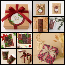 Coral Brown Leopard Print Celebration Set