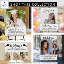 Graduation Party Welcome 1-4 Photos Script Signs