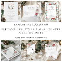Elegant Christmas Floral Winter Wedding Suite