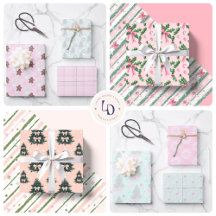 Pink Christmas Wrapping Paper
