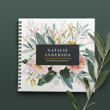 Watercolor foliage dark modern floral business