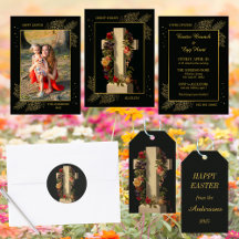 Vintage Religious Christian Floral Cross Easter