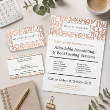 Luxe Gold/Rose Gold Number Pattern Business Suite