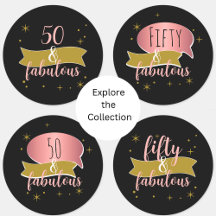 50 and fabulous party ideas for women - stickers