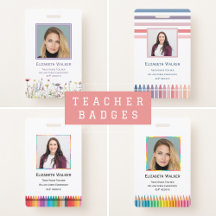 Colorful Teacher Employee Badges