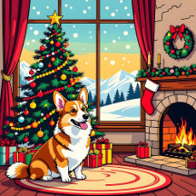 A Cute Festive Corgi Christmas