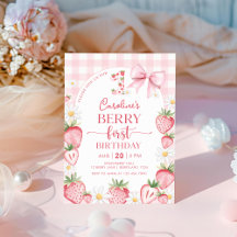 Pink Bow Daisy Strawberry Birthday