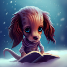 Carte Postale Un drôle de chien qui lie.