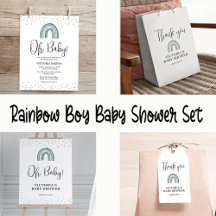 RAINBOW BOY BABY SHOWER SET