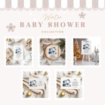 Blue Christmas Elephant Baby Shower