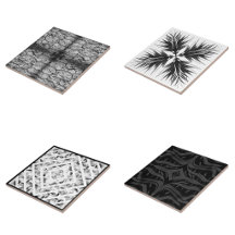 Ceramic Tiles With Black Gray And White Designs 