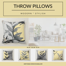Pillows   Gray & Yellow Watercolor Designs