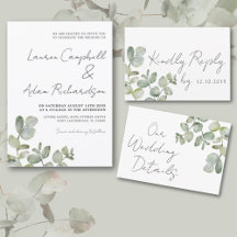 Simple Watercolor Eucalyptus Wedding Collection