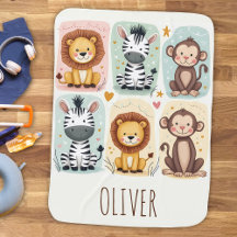 Whimsical Watercolor Safari Animal Doodles