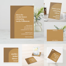 Warm Fall Brown Color Block Arch Bridal Shower