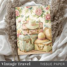 Vintage Travel Summer Vacation Tissue Papers