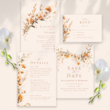 Boho Terracotta Wildflowers Wedding Collection