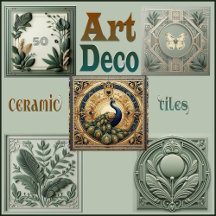 Elegant Art Deco Motif Home Accent Tiles 