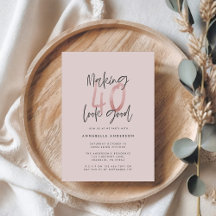 Pink girly glitter modern 40th birthday 