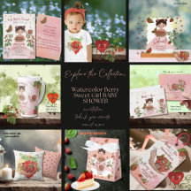 Watercolor Berry Sweet Girl BABY SHOWER