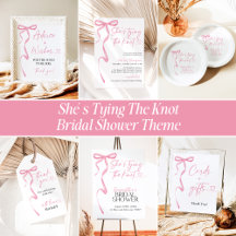 Pink Bow She's Tying The Knot Bridal Shower