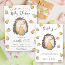 Hedgehog with pear Baby Shower