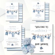 Blue Jean Baby Denim Baby Shower Clothesline