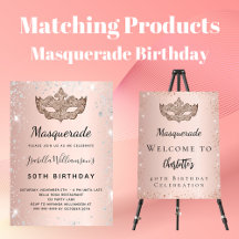 Masquerade birthday - rose gold