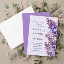 Lilac flowers watercolor Wedding