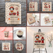 A Little Hero Firetruck Puppy Baby Shower