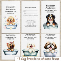 Dog Groomer Appointment and Business Cards