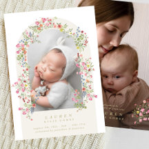 Dainty Floral Arch Baby Announcement Collection