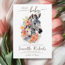 Safari Zebra 🦓 Floral Baby Shower