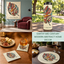 Earthy Mid Century Modern Abstract Home Decor