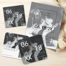 Elegant Photo Wedding Save the Date & Invitations