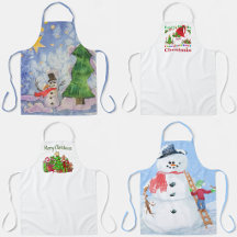Aprons With Christmas Themed Designs 