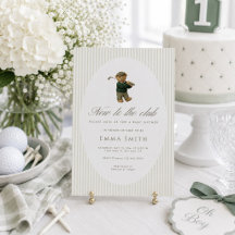 Preppy Teddy Bear Golf Baby Shower New to the Club