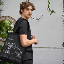 Tote Bags - Airplanes Blueprints