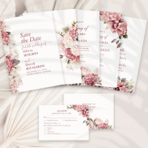 Modern Dusty Rose Hydrangea Wedding Collection