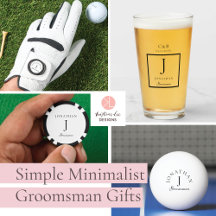 simple minimalist monogram groomsman gifts