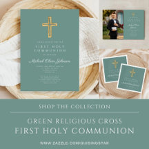 Elegant Green Cross First Communion Suite