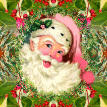 Vintage Pink Santa