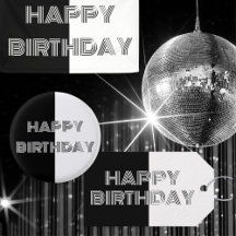 Black and White Op Art Birthday