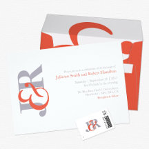 Fiesta   Contemporary Monogram Wedding Stationery